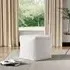 Square Footstool - White, Textured Fabric
