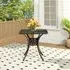 Square Garden Dining Table with Umbrella Hole - Black, Cast Aluminium