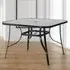 Square Garden Dining Table with Umbrella Hole - Black, Glass