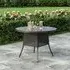 Square Garden Table with Parasol Hole - Rattan, Glass