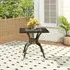 Square Outdoor Dining Table with Umbrella Hole - Black, Cast Aluminium