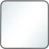 Square Wall Mirror with Aluminum Frame - Black