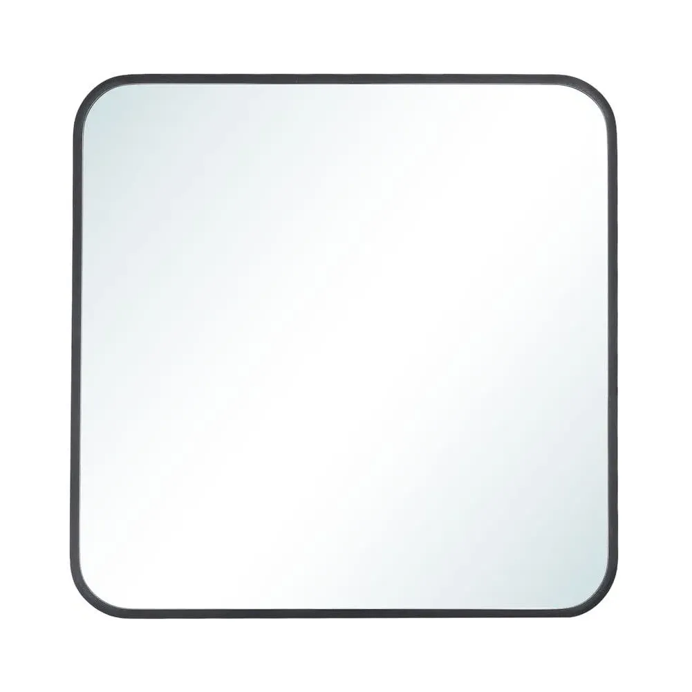 Square Wall Mirror with Aluminum Frame - Black image
