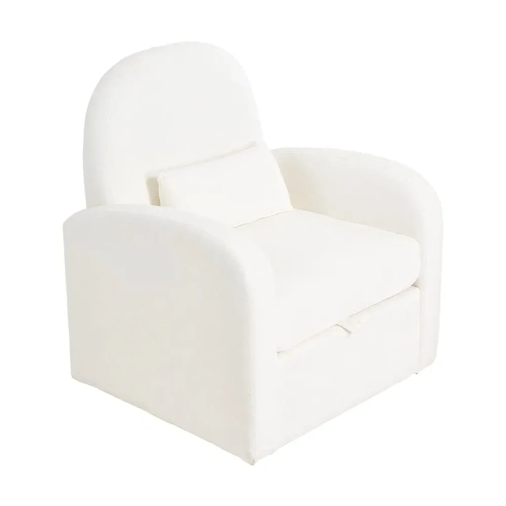 Storage Leisure Chair 360° Swivel with Storage - Cream, Chenille product