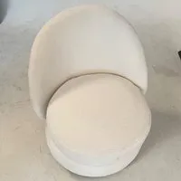 Swivel Accent Chair with 360° Base - White, Teddy Fleece alternate view