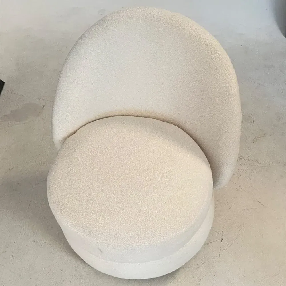 Swivel Accent Chair with 360° Base - White, Teddy Fleece product