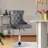 Swivel Barstool with Adjustable Height - Grey, Velvet