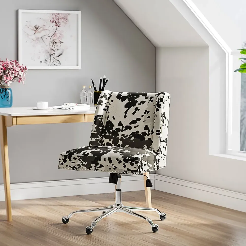 Swivel Office Chair - Milk Cow Print, Velvet image