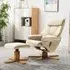 Swivel Recliner with Ottoman - Faux Leather