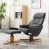 Swivel Recliner with Ottoman - Faux Leather