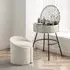 Teddy Fabric Dressing Stool with Low Back - White