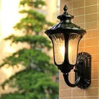 Textured Outdoor Wall Lantern - Black