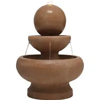 Tiered Rockery Sphere Fountain with Pool Pump - Brown alternate view