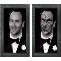 Transforming Portrait Frame 3D Face-Changing Wall Decor - Black, Plastic alternate view