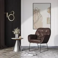 Tufted Armchair with Metal Legs