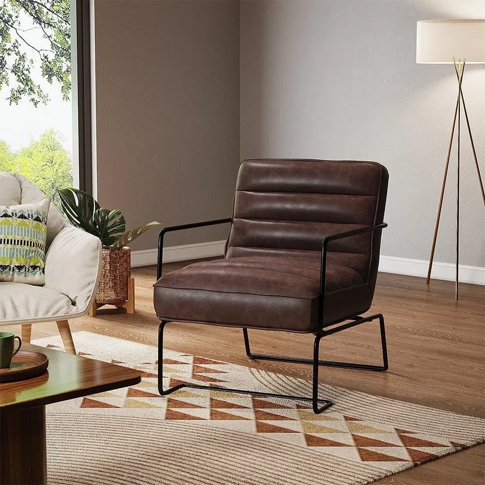 Tufted Armchair with Metal Legs image