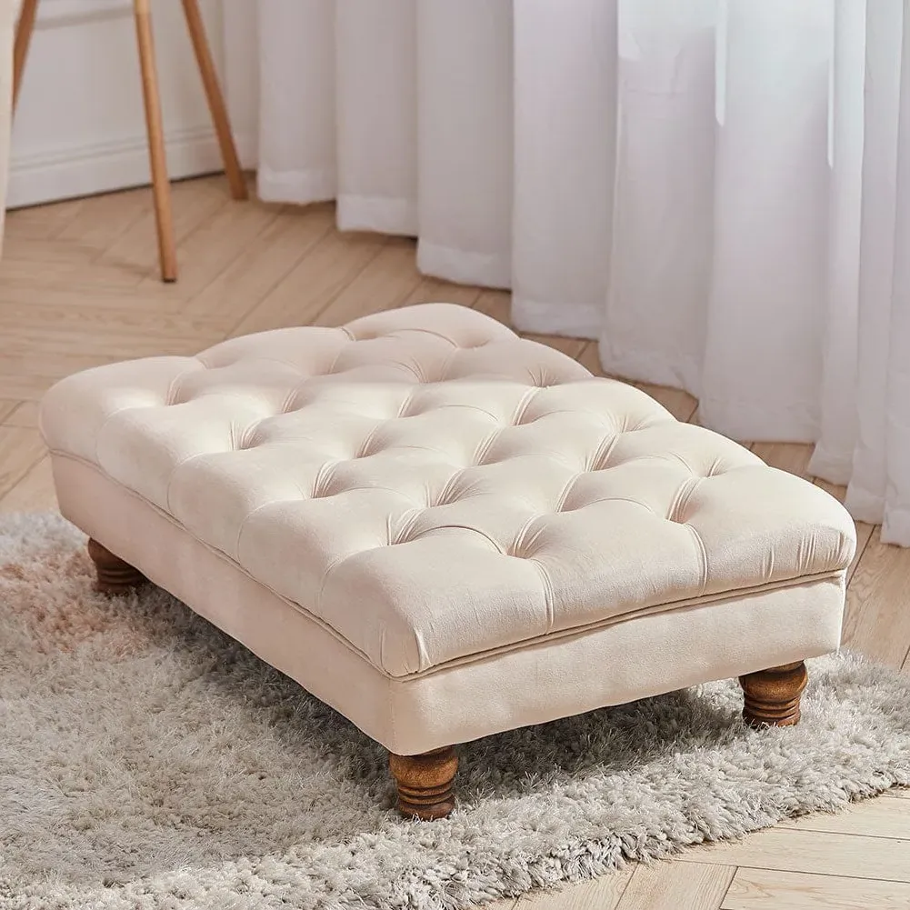 Tufted Upholstered Bench with Piped Edging - Grey, Velvet product