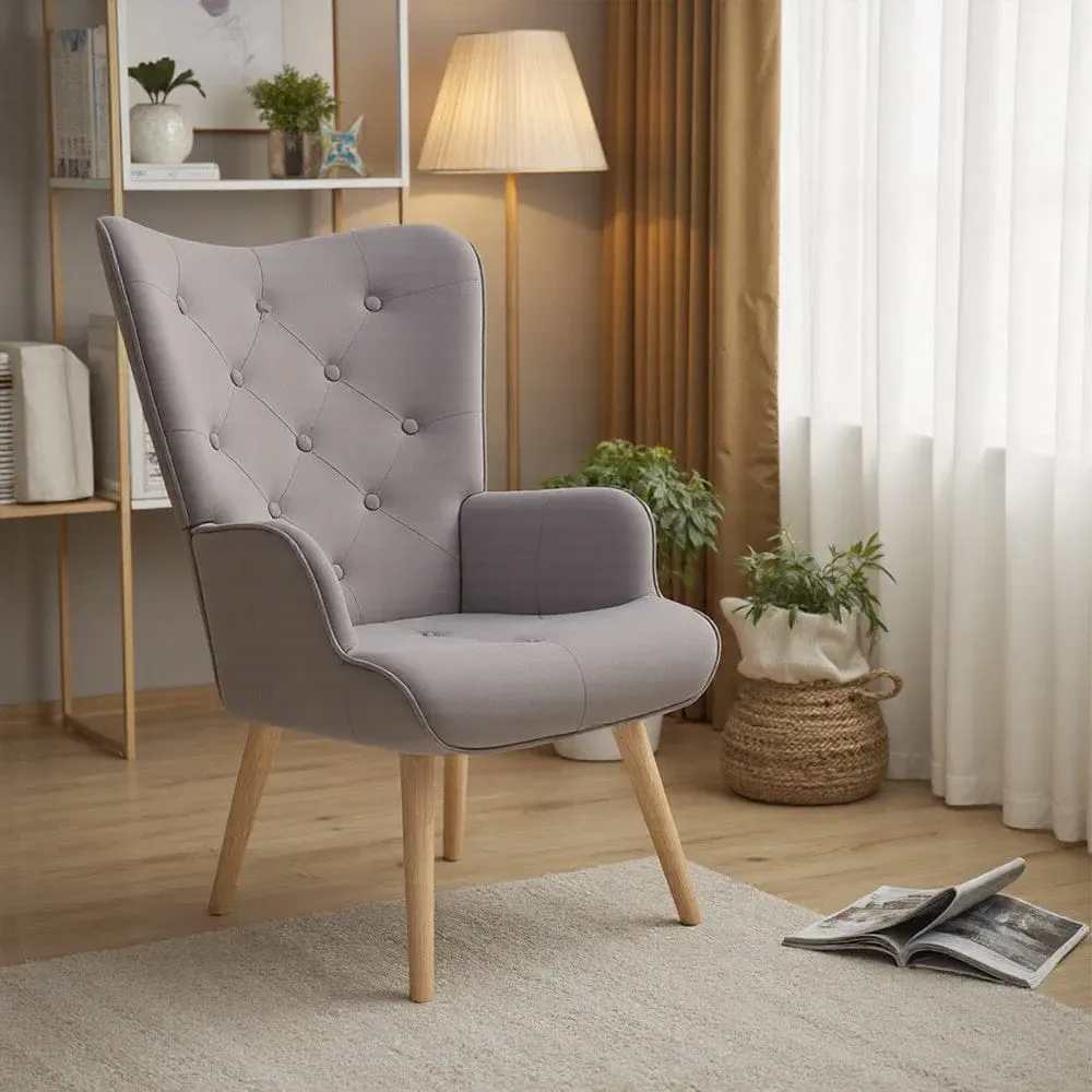 Tufted Wingback Accent Chair - Velvet product
