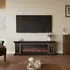 TV Cabinet Electric Fireplace with WiFi - Black, Gold Trim