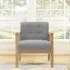 Upholstered Armchair - Linen, Rubberwood
