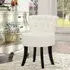 Upholstered Buttoned Dressing Table Stool - Velvet