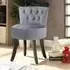 Upholstered Buttoned Dressing Table Stool - Velvet