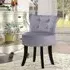 Upholstered Buttoned Dressing Table Stool - Velvet