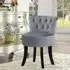 Upholstered Buttoned Dressing Table Stool - Velvet