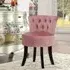 Upholstered Buttoned Dressing Table Stool - Velvet