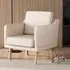 Upholstered Padded Armchair - Beige, Linen