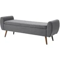 Upholstered Storage Bench with Hidden Compartment - Fabric, Solid Wood alternate view