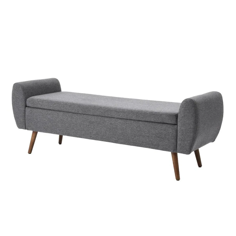 Upholstered Storage Bench with Hidden Compartment - Fabric, Solid Wood product