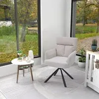 Upholstered Swivel Armchair - Frosted Velvet