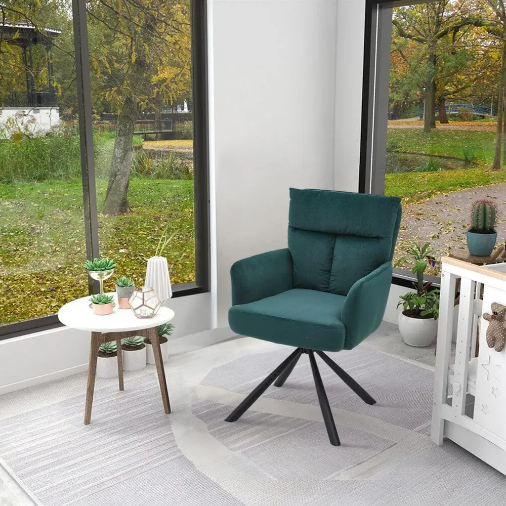 Upholstered Swivel Armchair - Frosted Velvet image