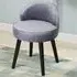 Velvet Dressing Table Stool - Grey, Rubber Wood