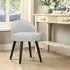 Velvet Dressing Table Stool - Grey, Rubber Wood