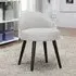 Velvet Dressing Table Stool - Grey, Rubber Wood
