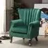 Velvet Upholstered Wingback Chair - Green/Blue