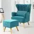 Wing Back Armchair and Ottoman Set - Linen