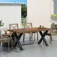 X-Shaped Table Legs Set of 2 - Black, Metal