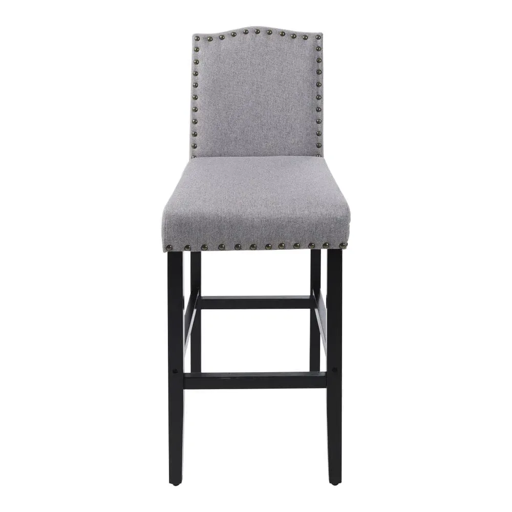 ZH1537 Bar Stool with High Backrest - Grey, Linen product