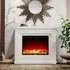 39-Inch Freestanding Electric Fireplace Suite - White, MDF Wood