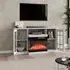 Smallbee Panoramic Glass Fireplace TV Stand with Storage