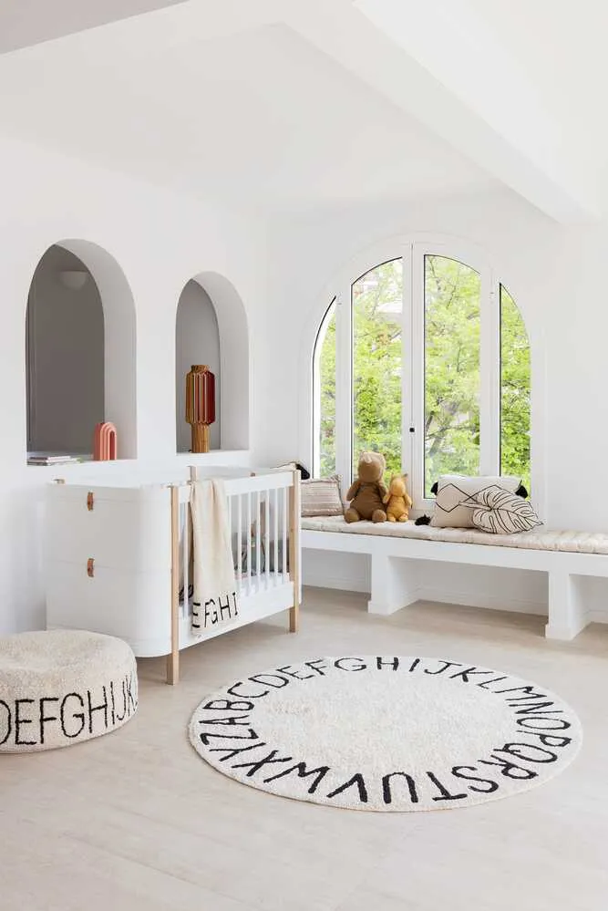 Abc Natural Round Washable Rug - Black