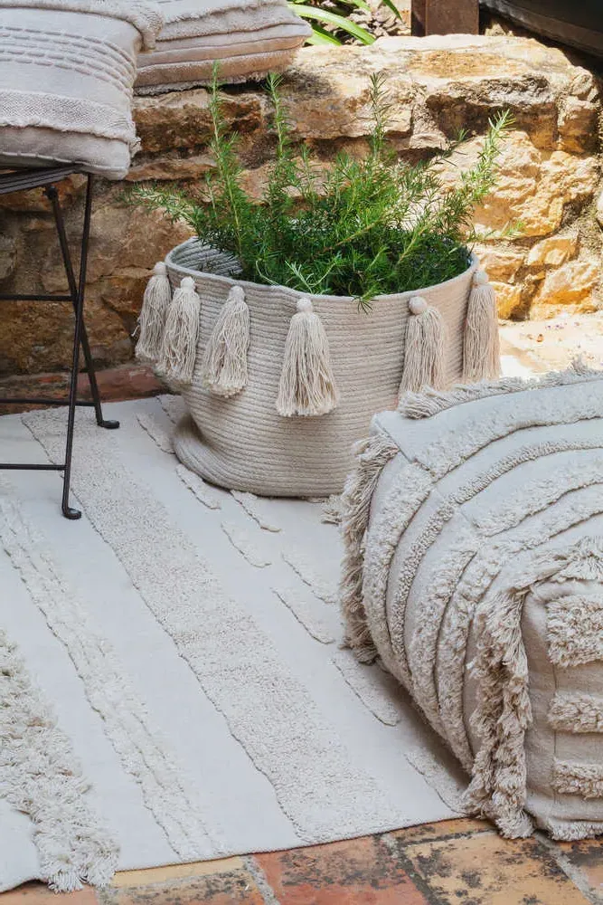 Air Natural Round Pouf - Natural