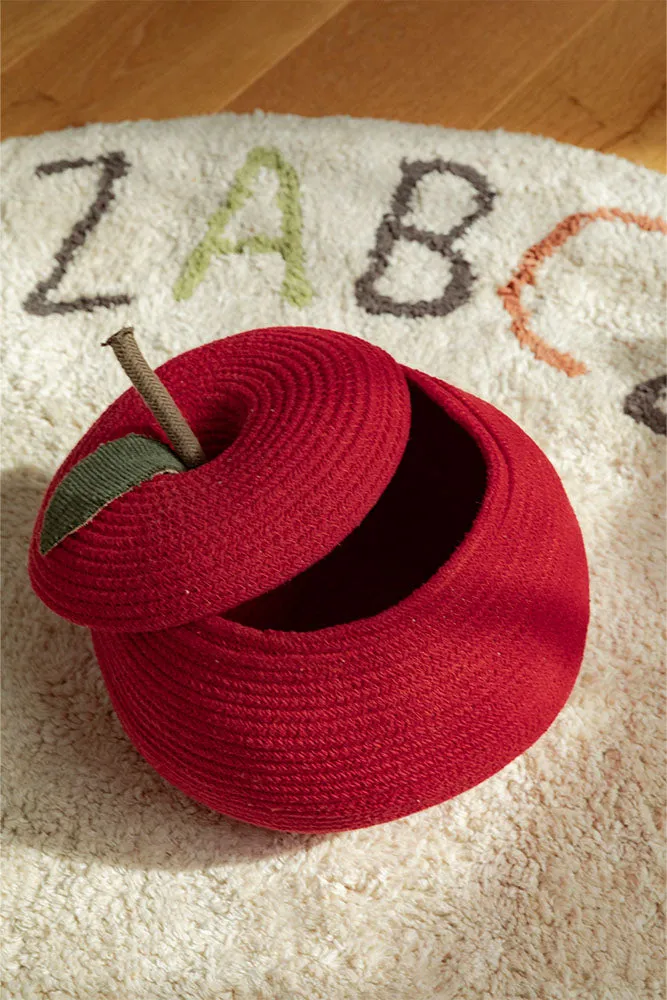 Basket Apple Storage Basket - Red, Cotton