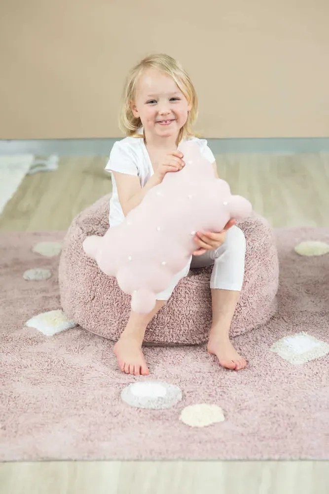 Biscuit Knitted Cushion - Pink