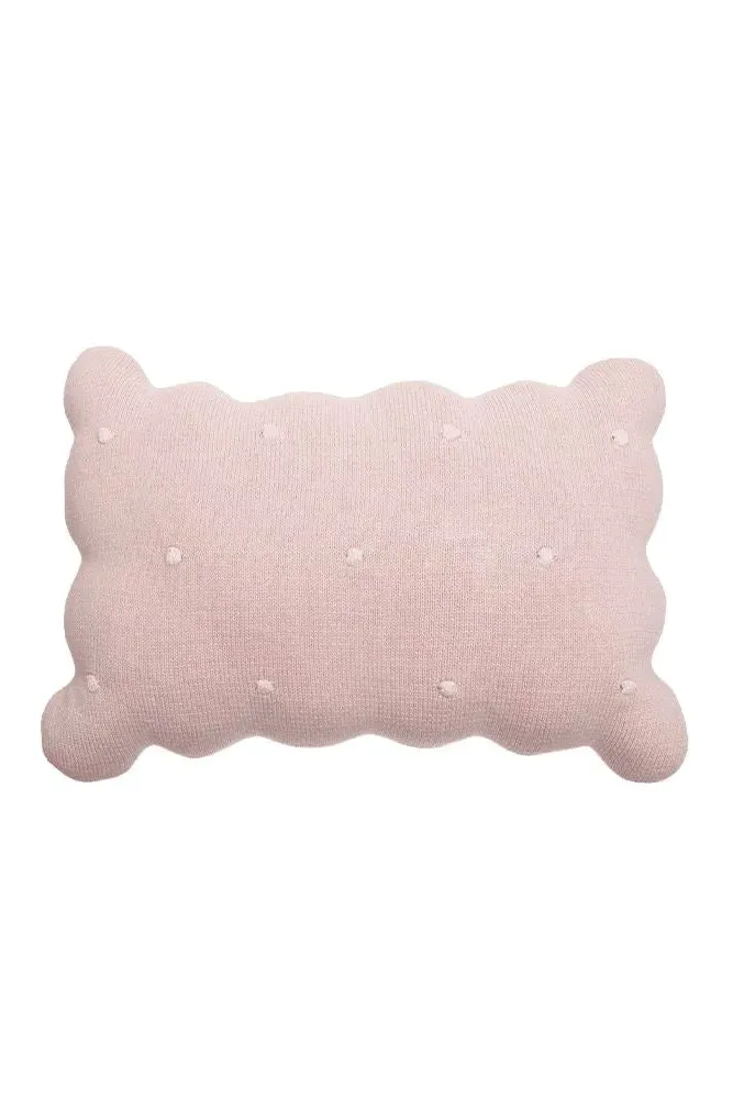 Biscuit Knitted Cushion - Pink