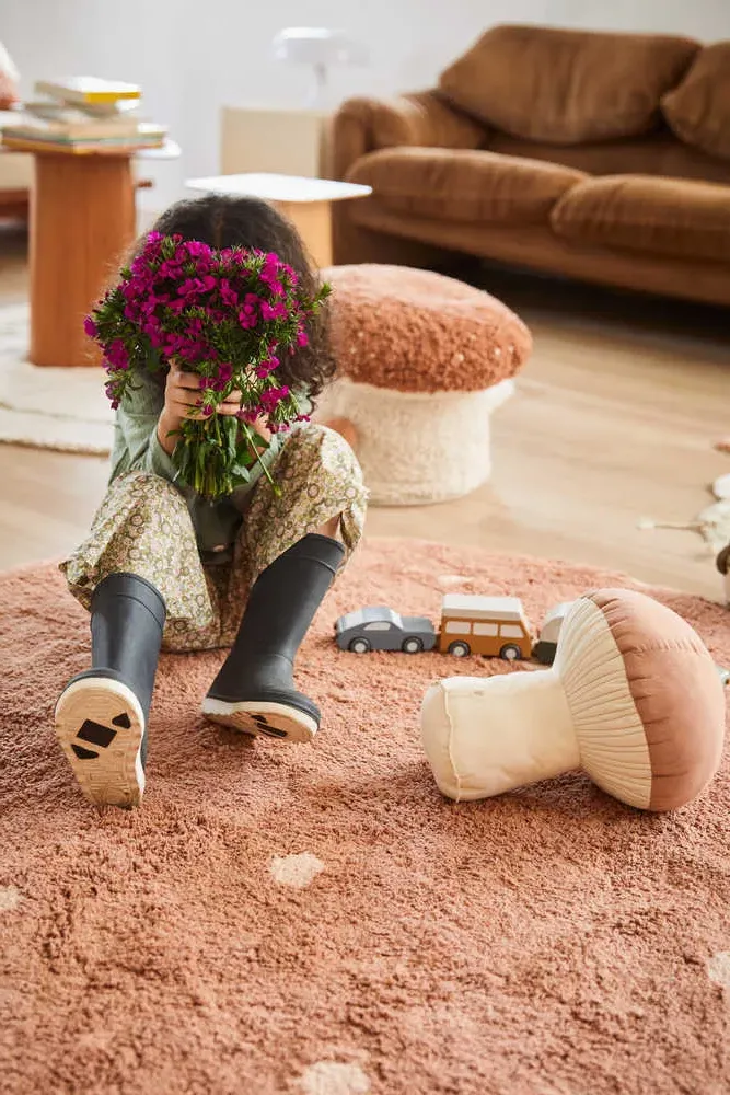 Boletus Round Cushion - Natural, Cotton