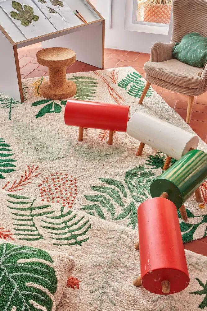 Botanic Plants Area Rug - Multi-Color